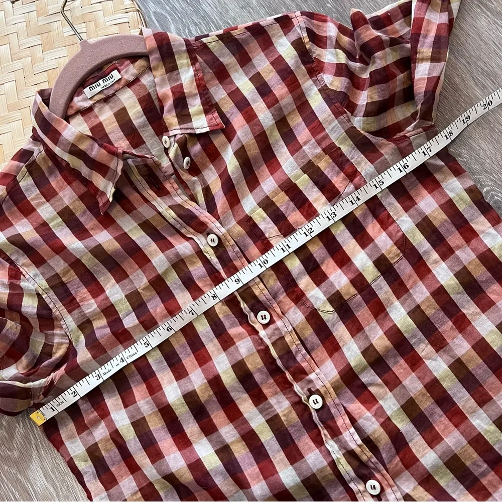 Miu miu plaid button down shirt - Picture 4 of 11